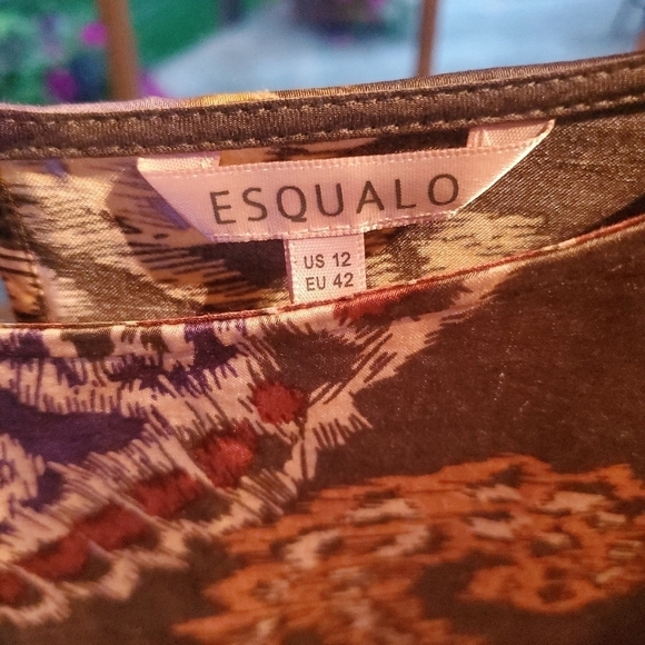 Esqualo Elements Print Long Sleeve Paisley Light Sz. 12 Blouse - Picture 6 of 15